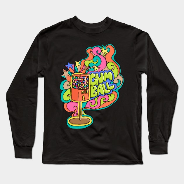 Vintage, Retro Style Gumball Machine Long Sleeve T-Shirt by offsetvinylfilm